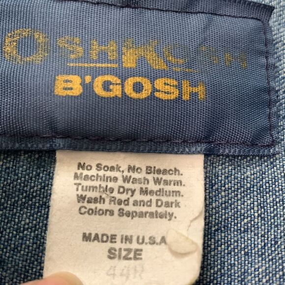 Vtg Rare Distressed & Faded Lightweight OshKosh B’Gosh Denim Workwear Jacket 44R - Picture 4 of 17